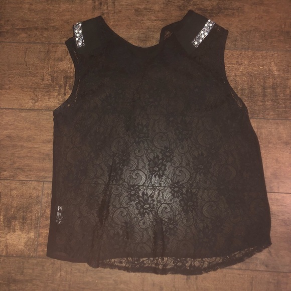 Sheer black rhinestone shirt - Picture 3 of 5